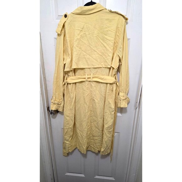 NWT A New Day Women's Vintage-Inspired Light Yellow Linen Blend Double-Breasted - Picture 2 of 8